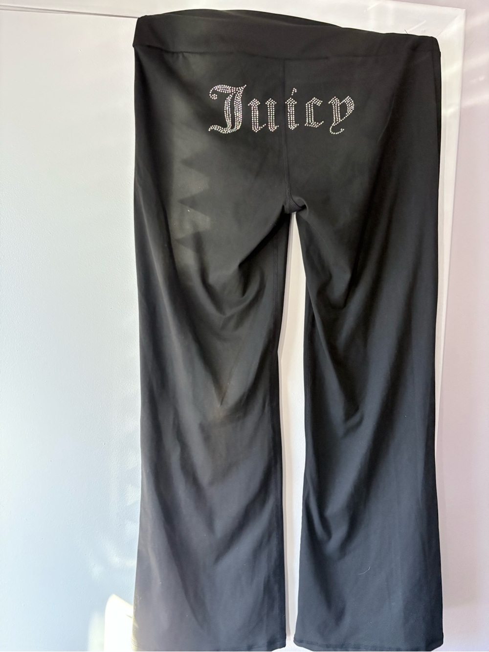 Juicy Couture Black Rhinestone Script Logo Track Pants yoga pants